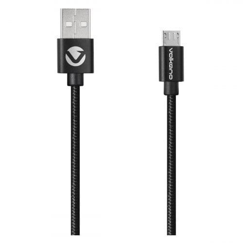 Volkano Braids Series Micro USB Nylon Braided Cable 1.2m Black VK-20102-BK
