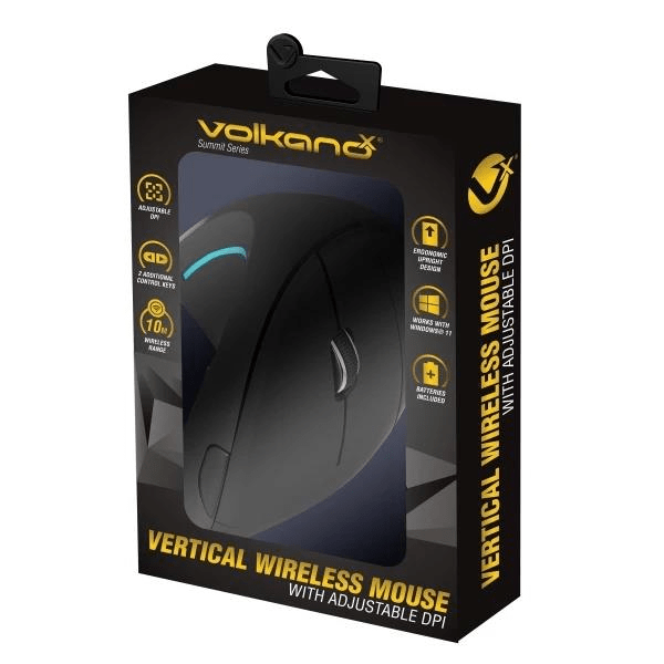 VolkanoX Summit Series Vertical Wireless Mouse VK-20130-BK