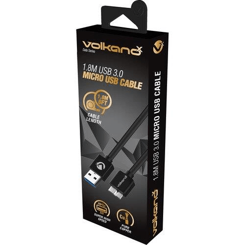 VolkanoX Data Series USB 3.0 Micro USB Cable 1.8m VK-20202-BK