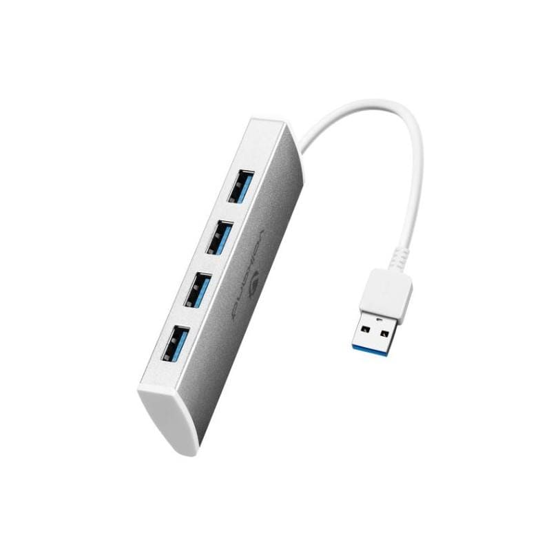 VolkanoX Media Series 4-port USB Hub with Power Adaptor VK-20208-SL