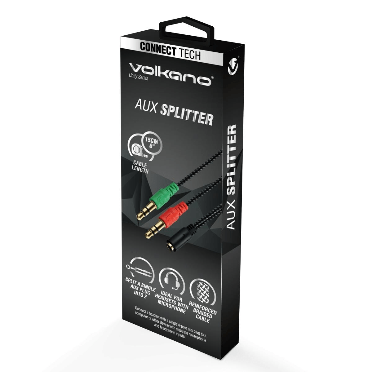 Volkano Unity Series AUX Splitter VK-20220-BK