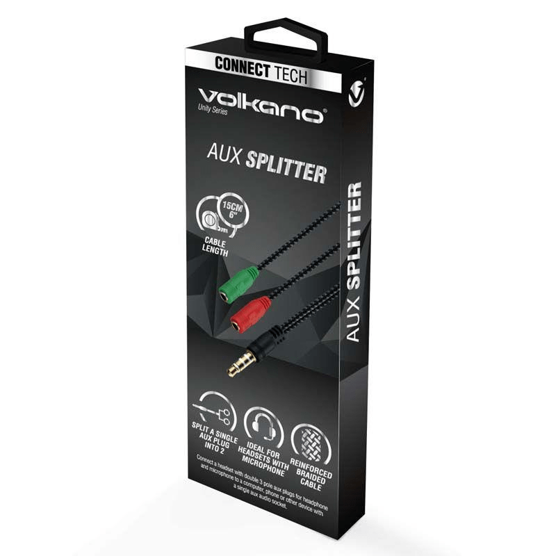 Volkano Unity Series 4 Poleplug AUX Splitter VK-20221-BK