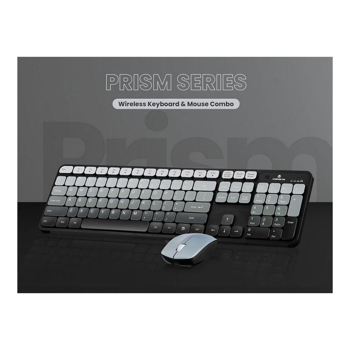 Volkano Prism Series Wireless Keyboard and Mouse Combo - Grey VK-20248-GR