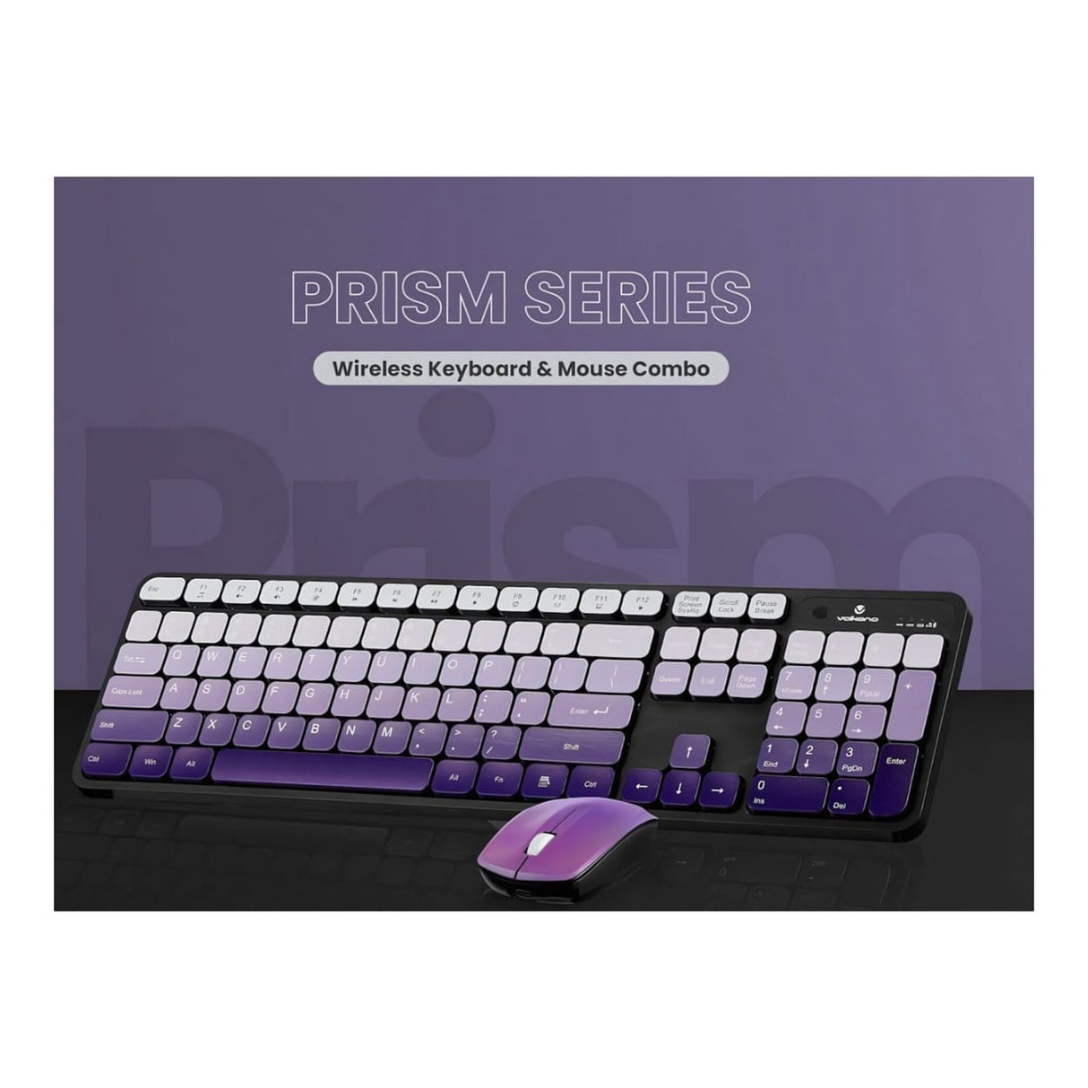 Volkano Prism Series Wireless Keyboard and Mouse Combo - Purple VK-20248-PR