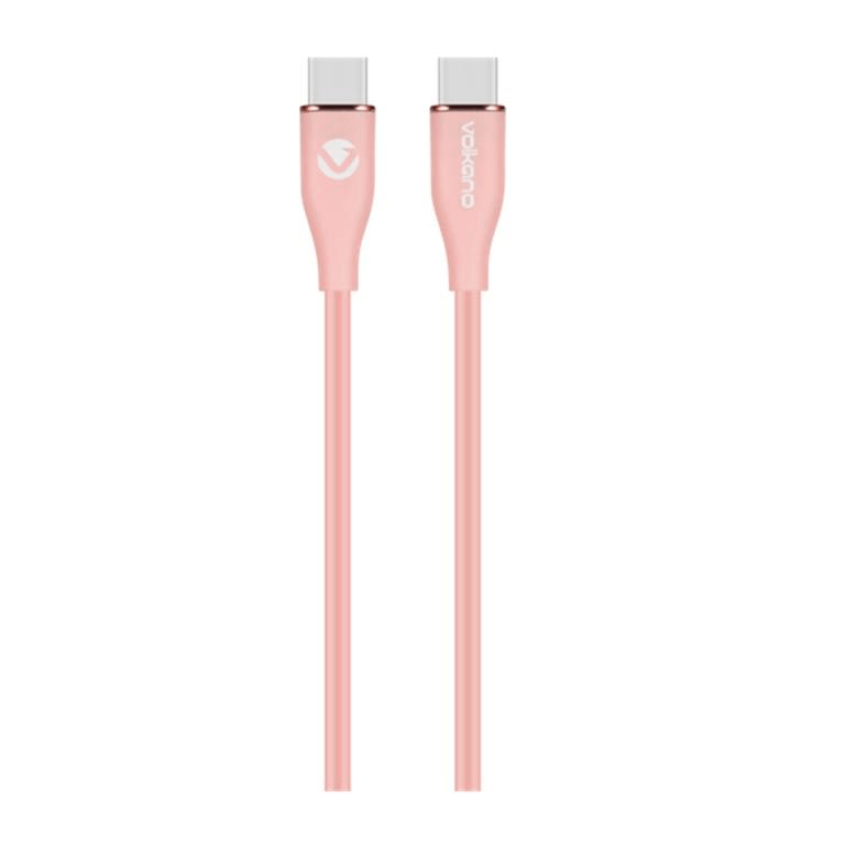 Volkano Flexi Series Type-C Male to Male 60W Cable 1.5m Pink VK-20265-PK