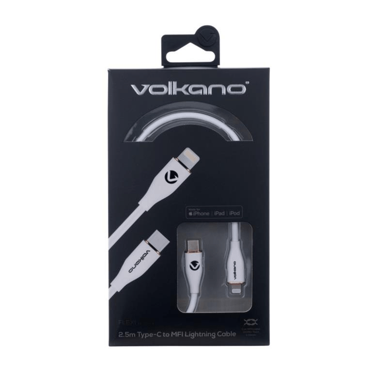 Volkano Flexi Series Type-C to MFI Lightning 27W Cable 2.5m White VK-20268-WT
