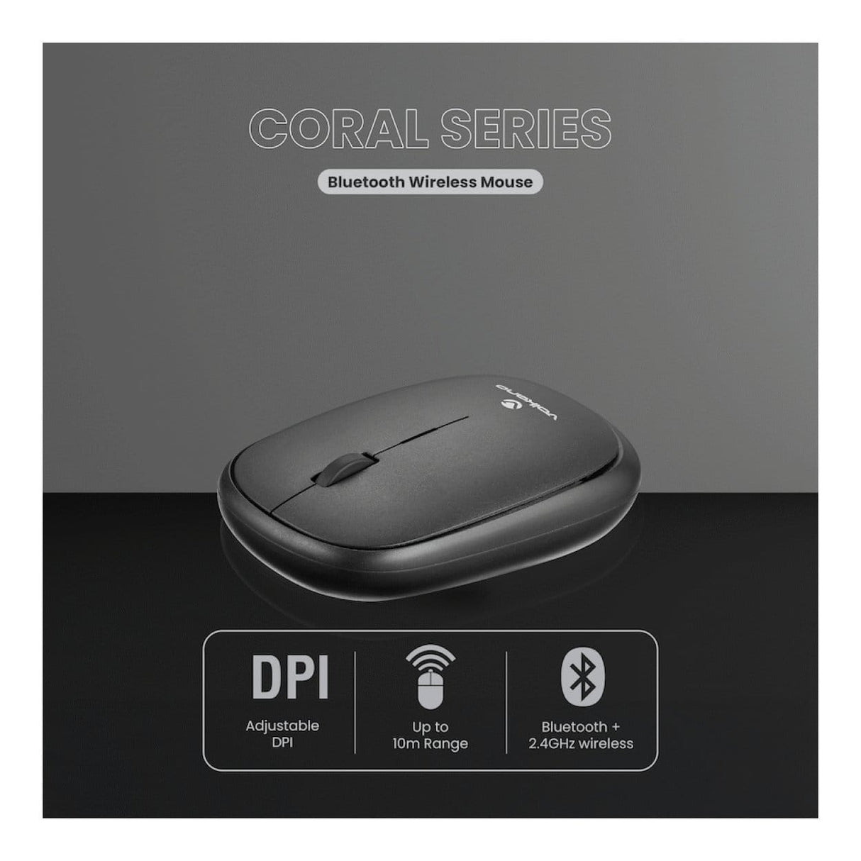 Volkano Coral Series Wireless Mouse Black VK-20303-BK