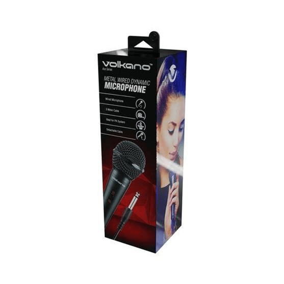 Volkano Ace Series Metal Wired Dynamic Vocal Microphone Black VK-30011-BK