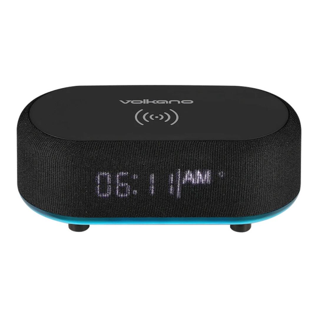 Volkano Radiant Series Alarm Clock Speaker with Wireless Charging Black VK-3135-BK(V1)