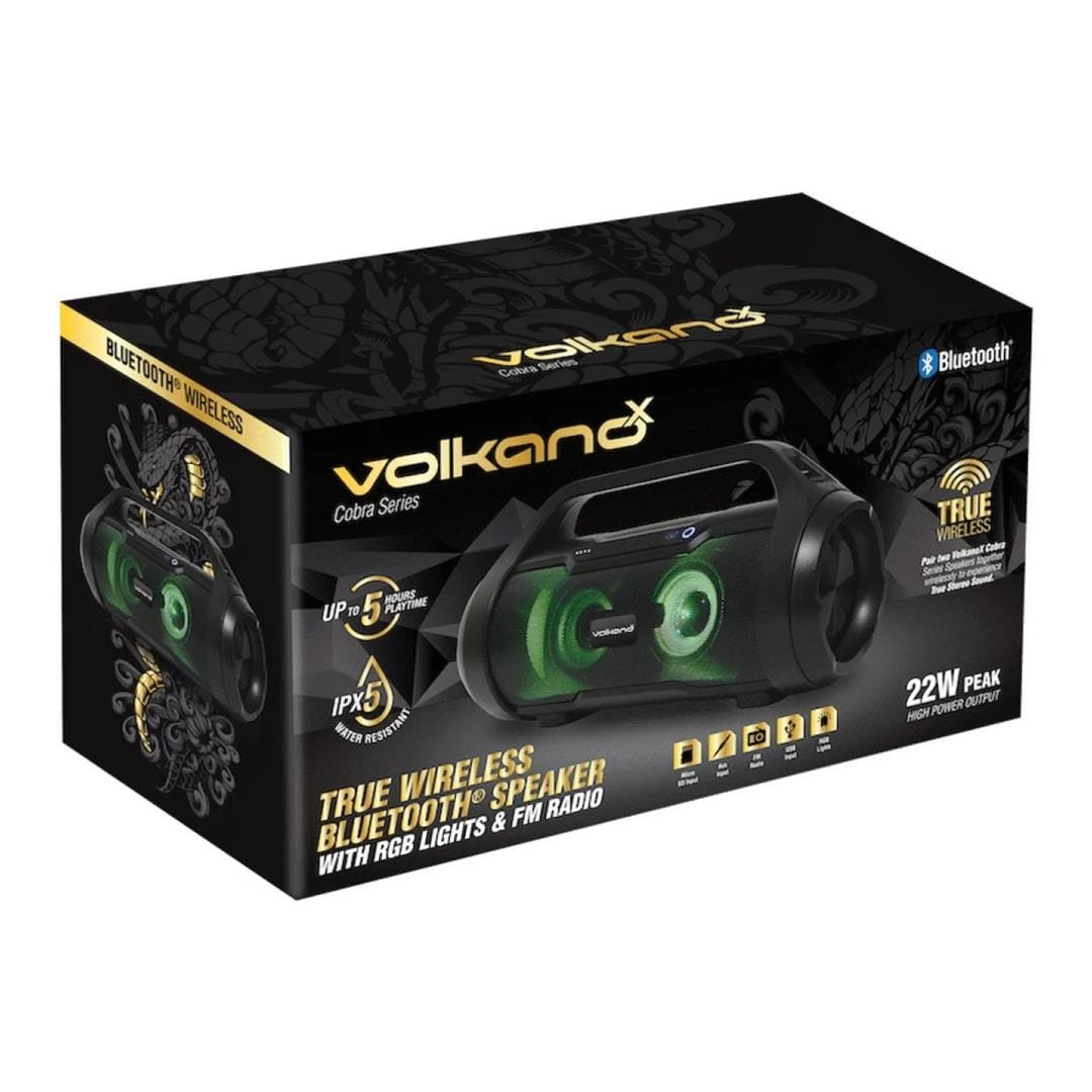 Volkano Cobra Series Bluetooth Speaker Black VK-3454-BK(V1)