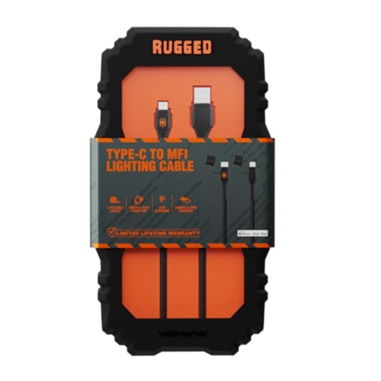 Volkano Rugged Type-C to MFI Lighting Water and Dust Proof Cable 1.2m VK-4100-CL1