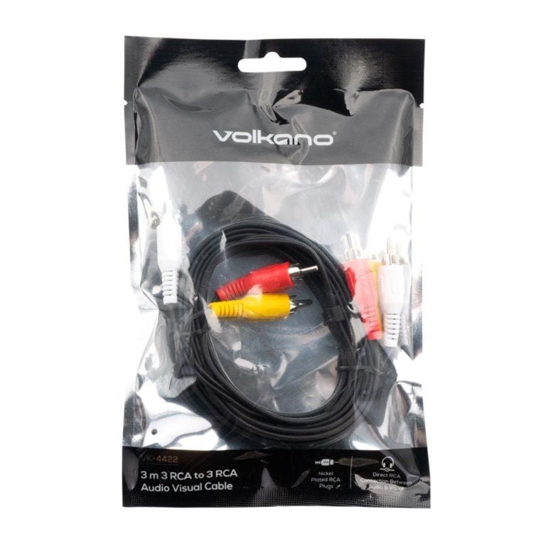 Volkano 3-RCA to 3-RCA Lead Cable 3m VK-4422-BK