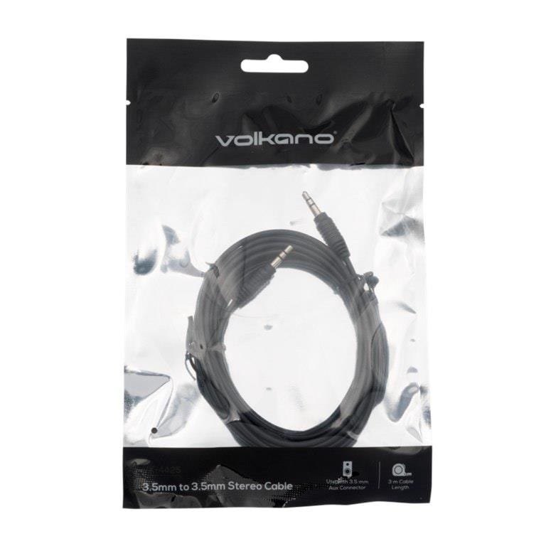 Volkano Aux Male to Male Stereo Cable 3m VK-4425-BK