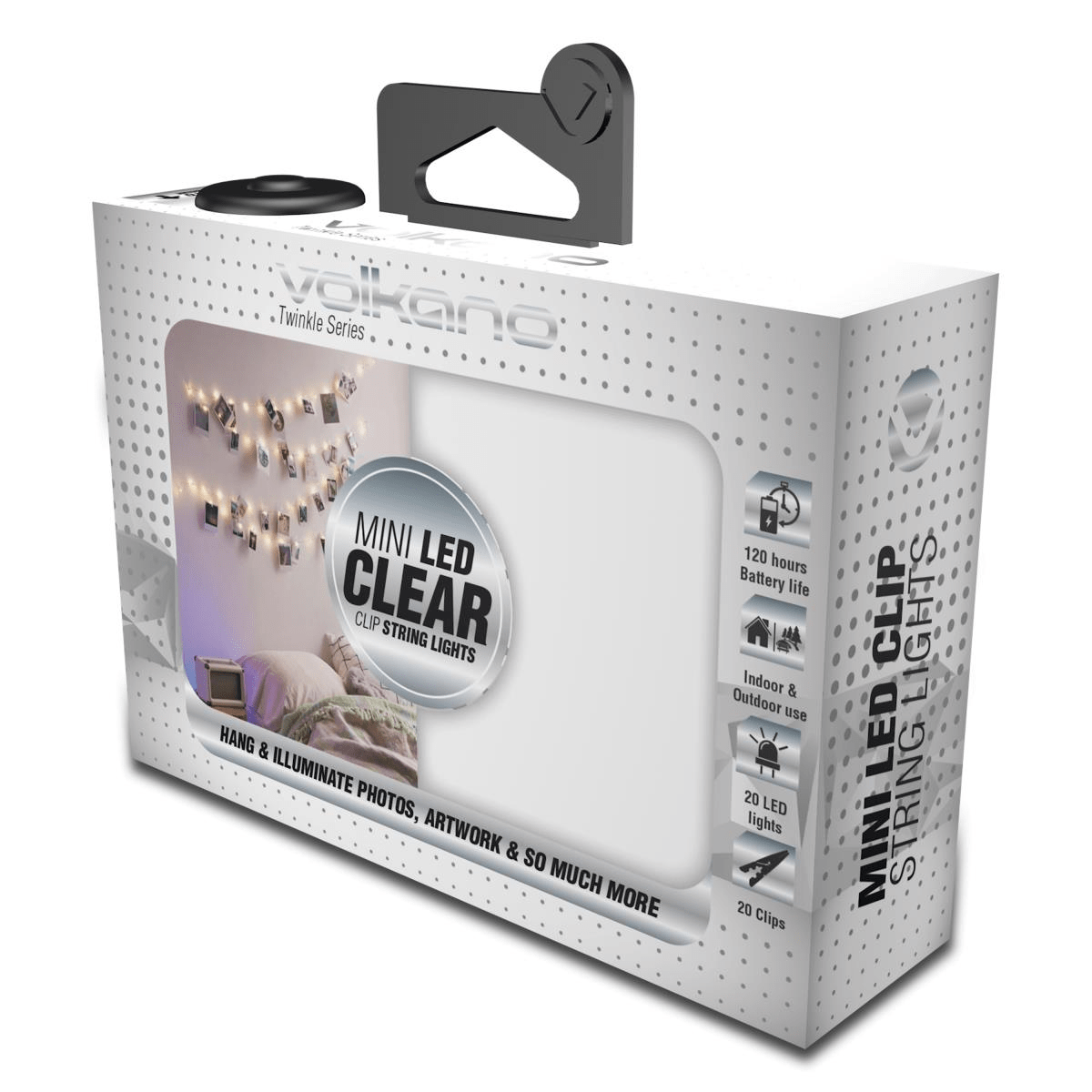 Volkano Twinkle Series Clear Photo Clips with LED Lights VK-50004-WT