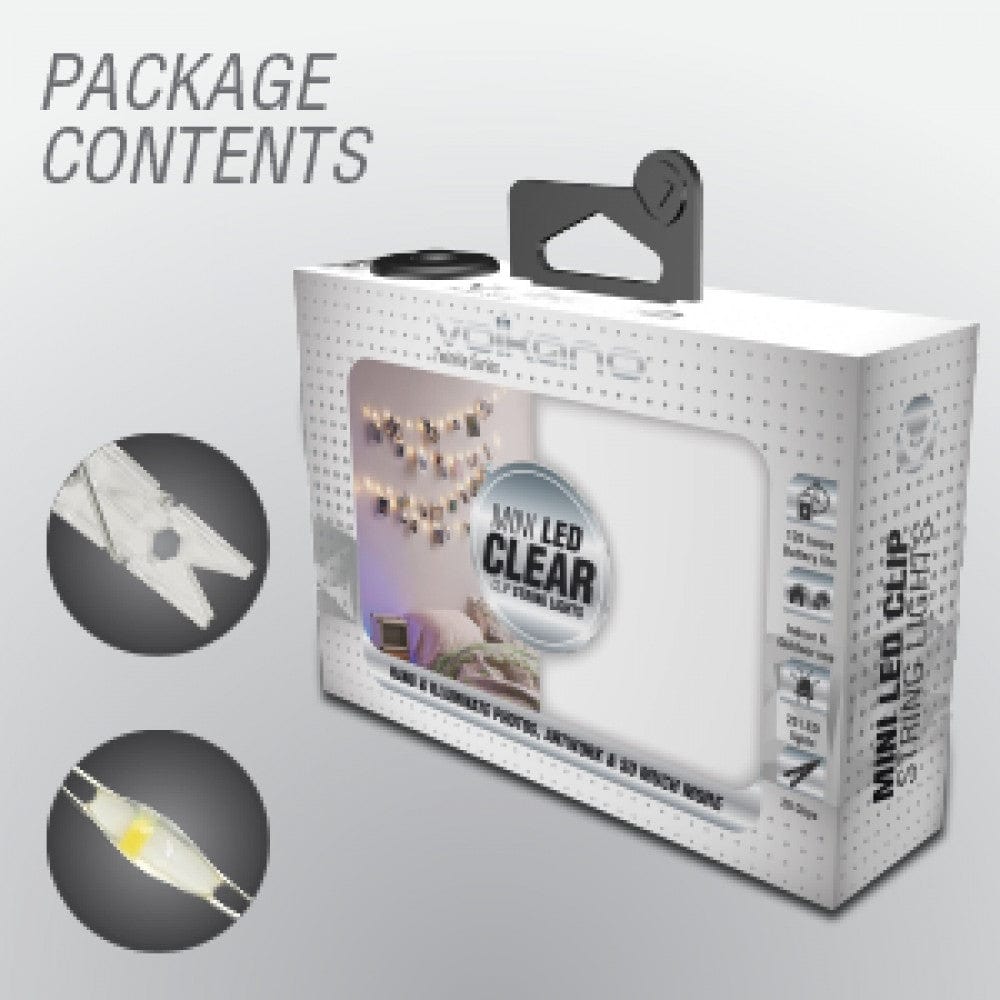 Volkano Twinkle Series Clear Photo Clips with LED Lights VK-50004-WT