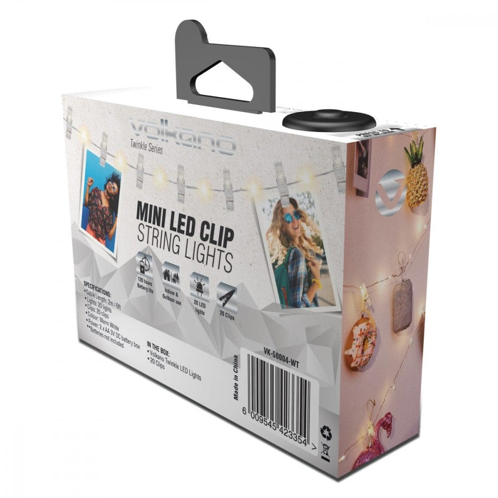 Volkano Twinkle Series Clear Photo Clips with LED Lights VK-50004-WT