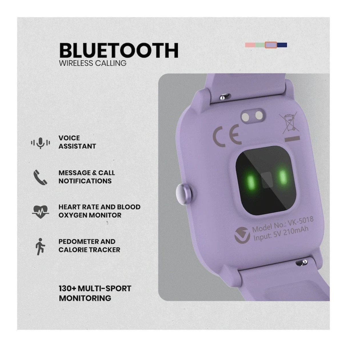 Volkano Vivo Series Kids Smart Watch Lilac Purple VK-5018-PR