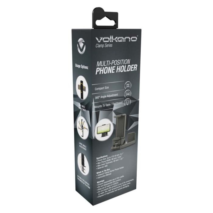 Volkano Clamp Series Phone Holder with Desk Clamp VK-5034-BK
