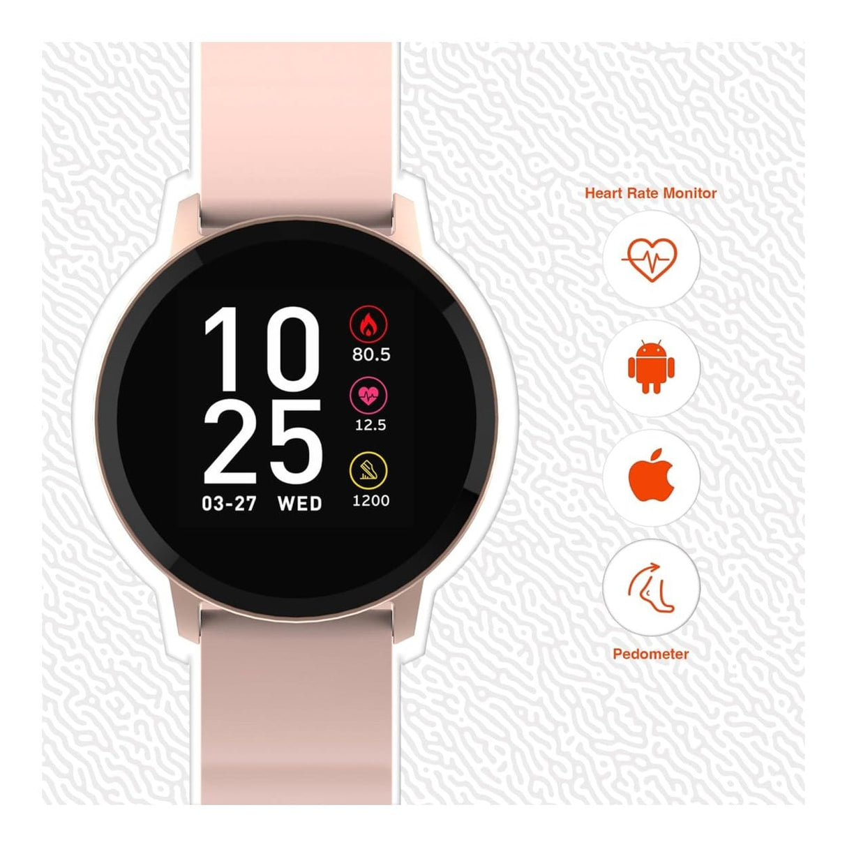 Volkano Active Tech Trend Series Watch with Heart Rate Monitor Gold VK-5073-GD(V2)