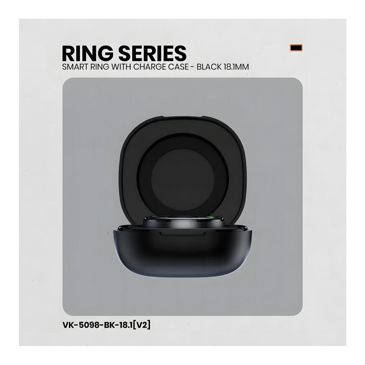 Volkano Ring Series Smart Ring with Charge Case - Black 18.1mm VK-5098-BK-18.1(V2)