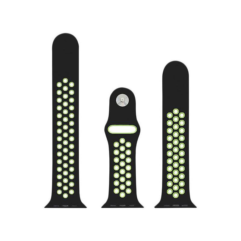 Volkano Smart Watch Band 42mm Sport Silicone iWatch Black and Green VK-5105-BKGN