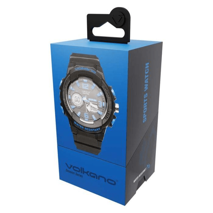 Volkano Session Series Sports Watch Black and Blue VK-5202-BKBL
