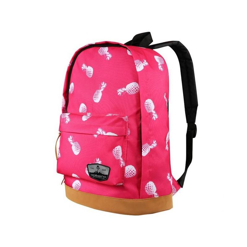 Volkano Suede Series Pineapples Theme Backpack Pink VK-7042-PK