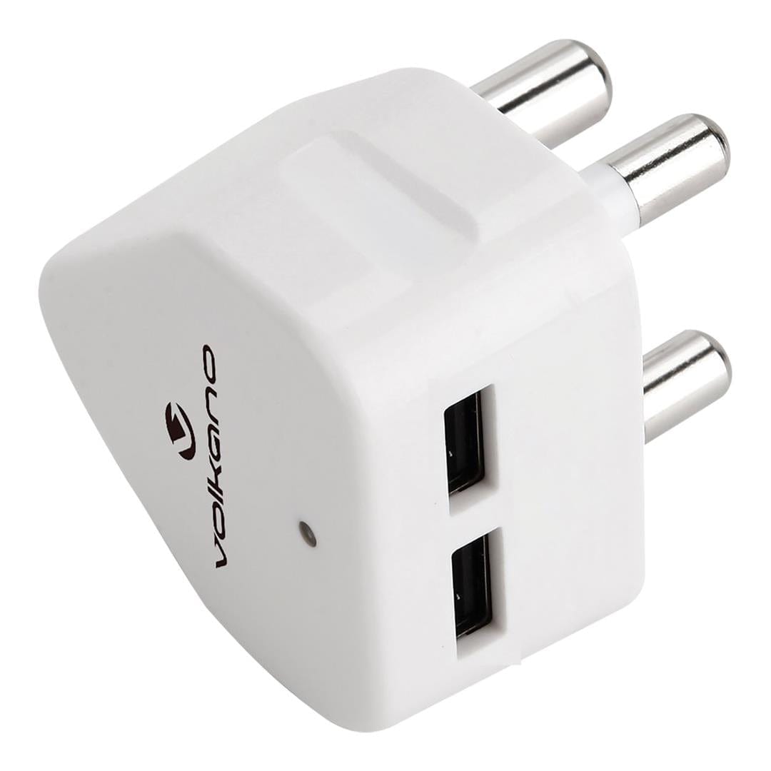 Volkano Current Plus Series 4.2A Dual USB 3-pin Wall Charger White VK-8014-WT