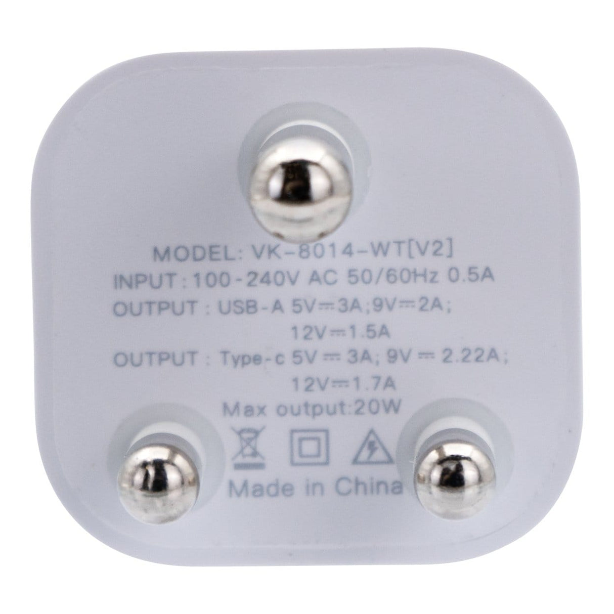 Volkano Current Plus Series 4.2A Dual USB 3-pin Wall Charger White VK-8014-WT