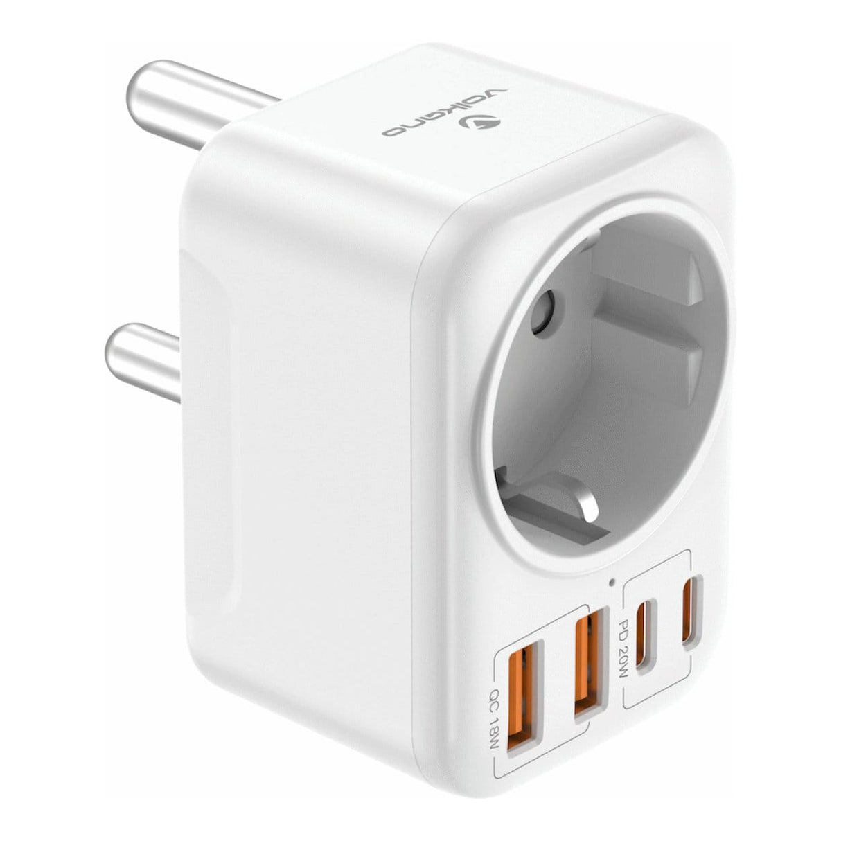 Volkano MultiVolt Series 20W SA Plug to Multi Travel Socket VK-8031-WT