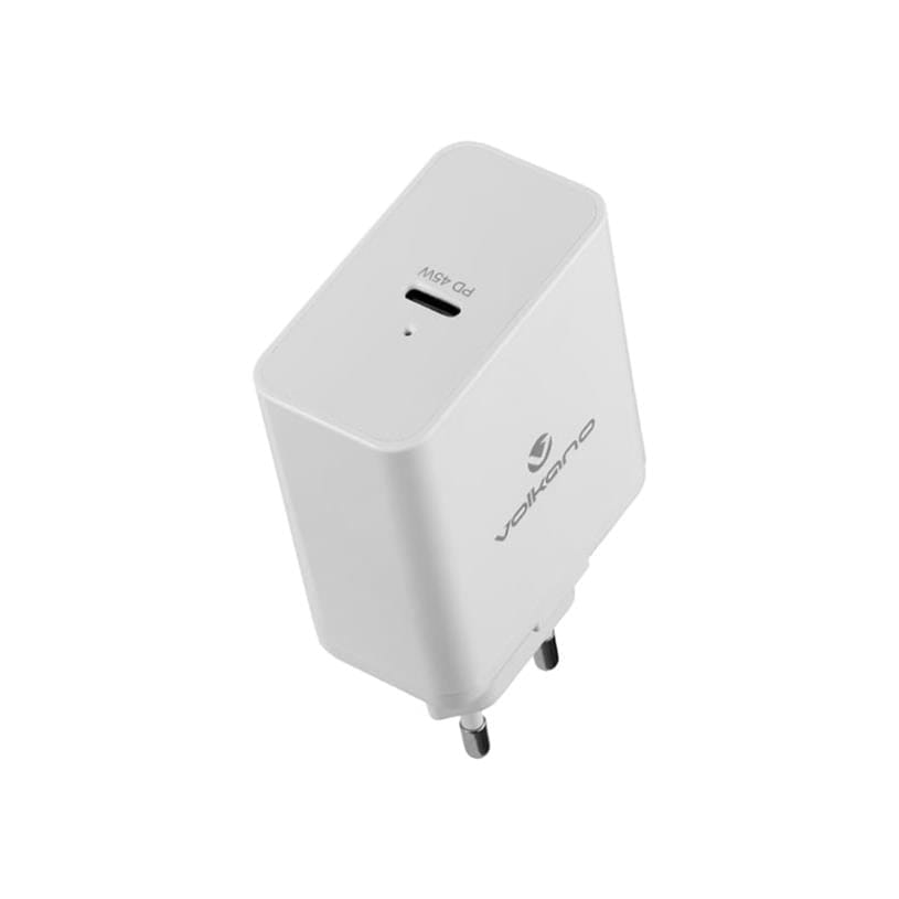 Volkano Potent Plus Series 45W Compact PD Wall Charger White VK-8054-WT