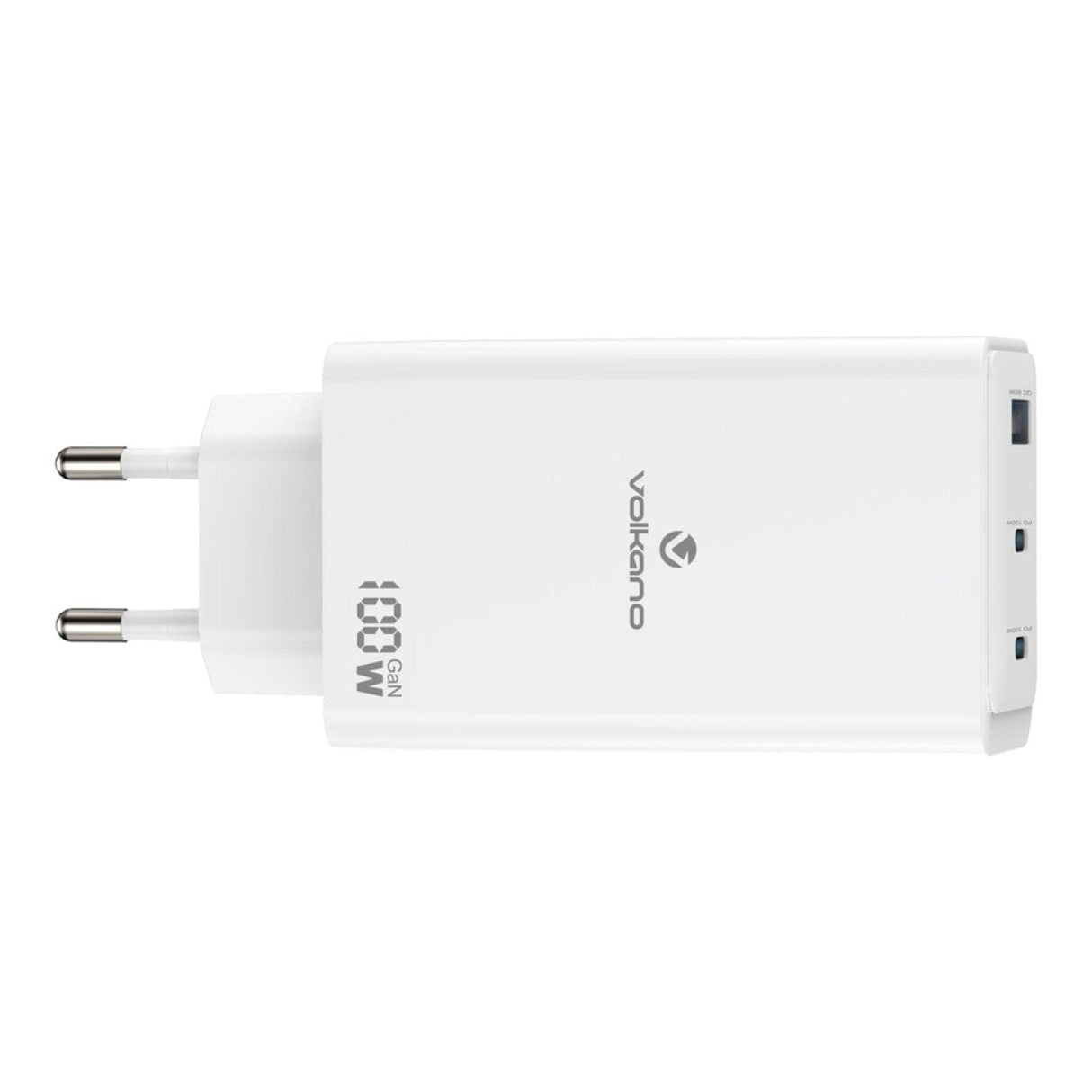 Volkano WattPro Series Triple Port 100W GanN Wall Charger White VK-8068-WT
