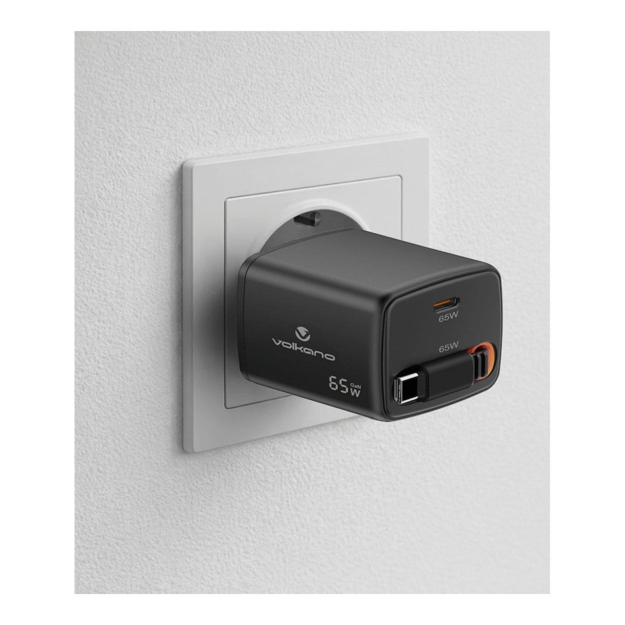 Volkano Sleek Series 65W Fast Wall Charger Black VK-8083-BK