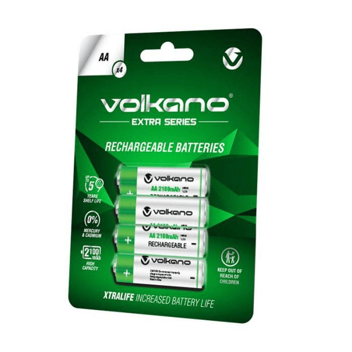 Volkano Extra Series AA Rechargeable Batteries 4pack VK8102GN