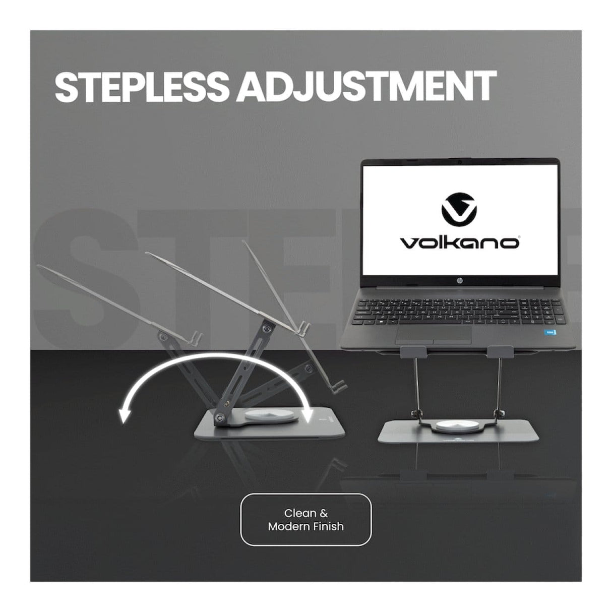 Volkano Pivot Series Aluminium Adjustable Notebook Stand VK-8149-SL