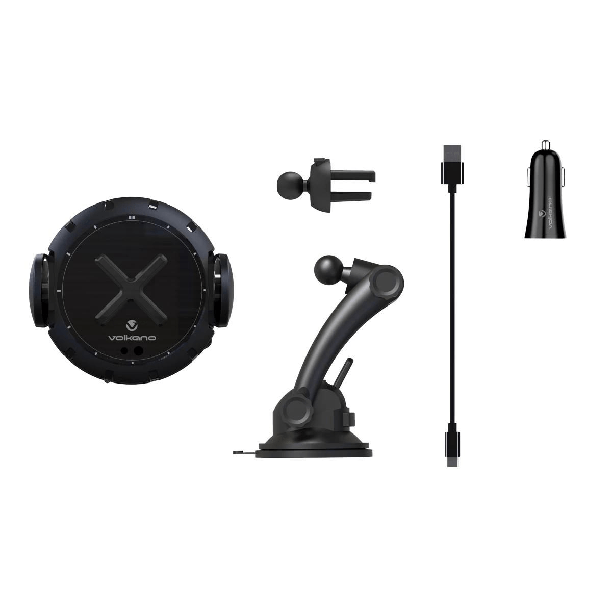 Volkano Ignition Series 15W Wireless Car Charger Kit VK-8201-BK