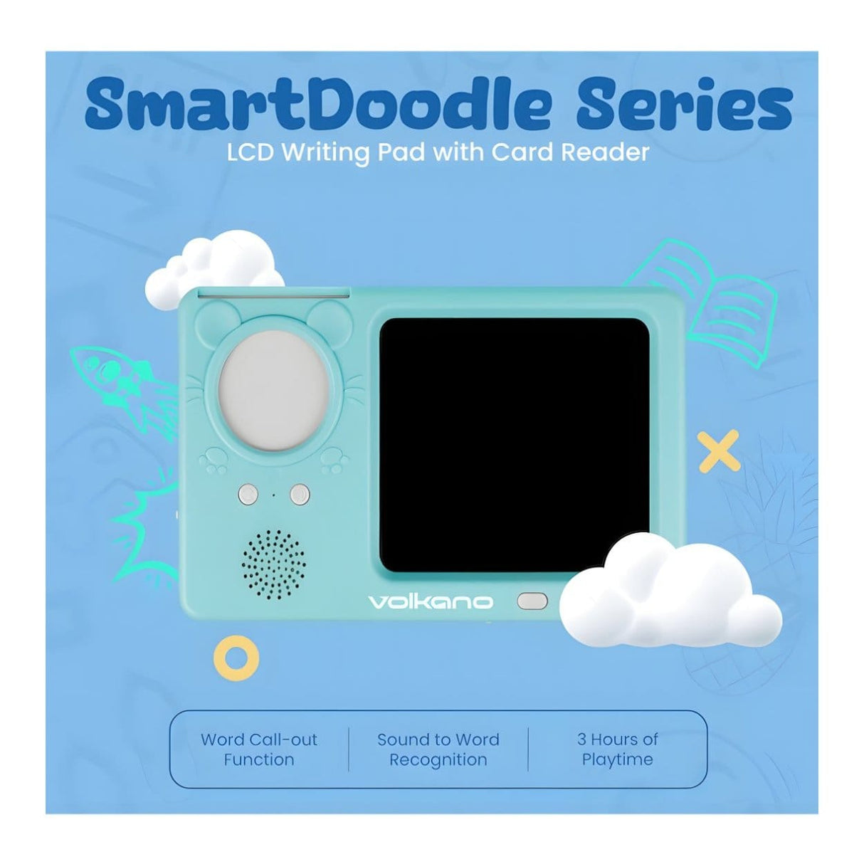 Volkano SmartDoodle Series LCD Writing Pad with Card Reader VK-852-TQ