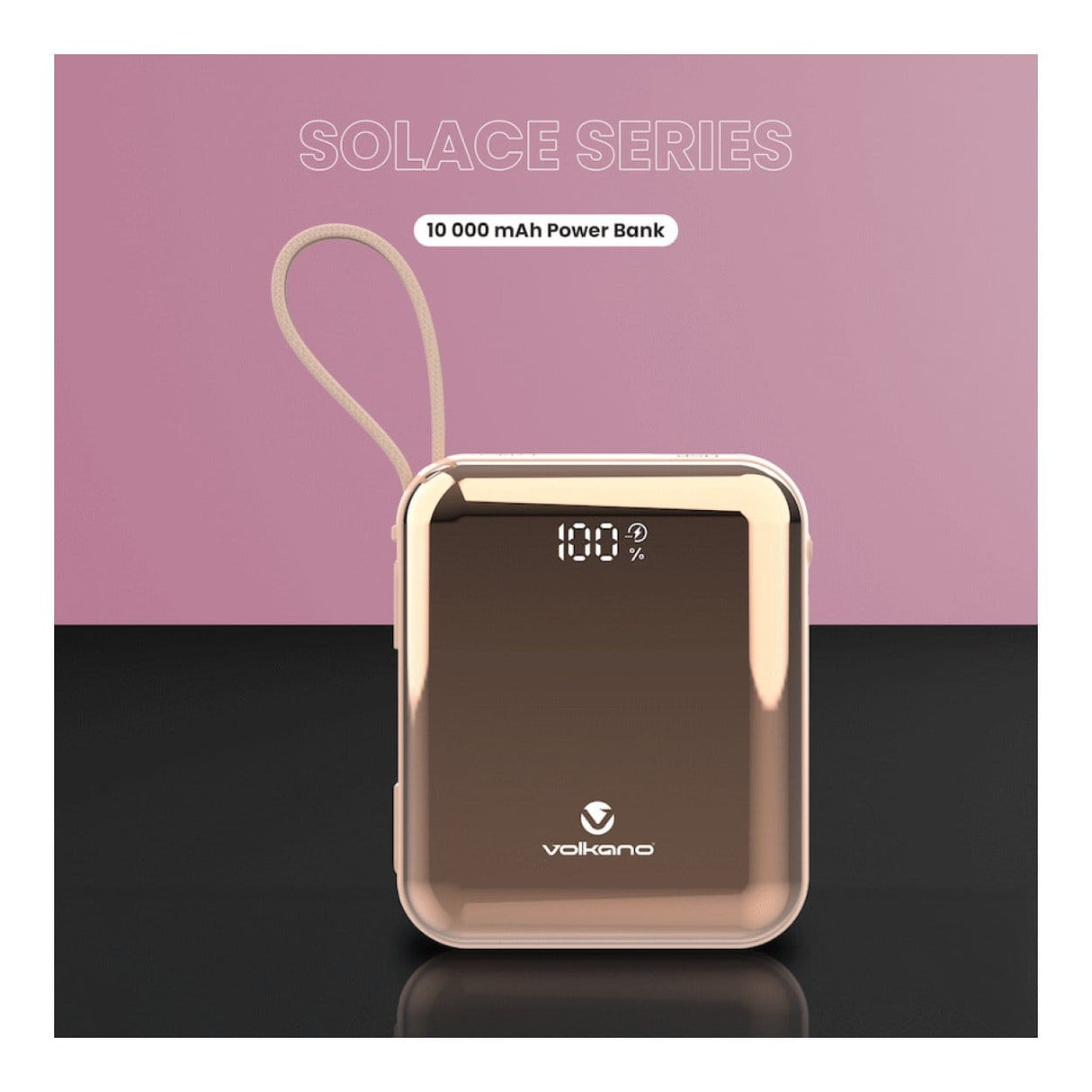 Volkano Solace Series 10000mAh Powerbank Pink Rose Gold VK-9039-PK/RG