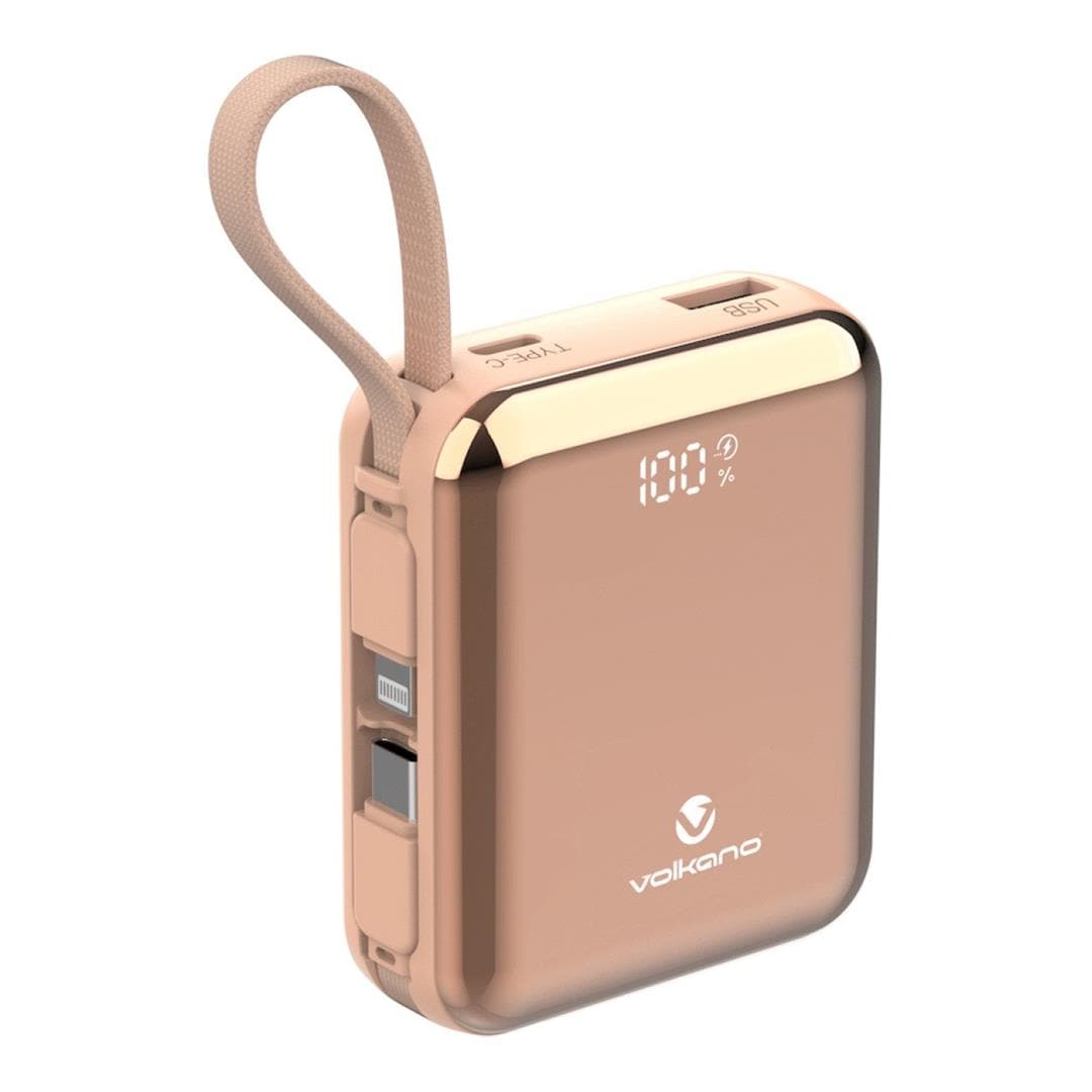 Volkano Solace Series 10000mAh Powerbank Pink Rose Gold VK-9039-PK/RG