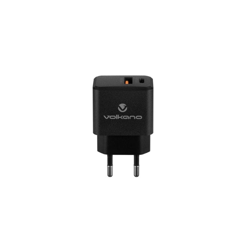 Volkano On-The-Go 2-in-1 20W PD Wall Charger Adapter VK-PDQ-302-BK
