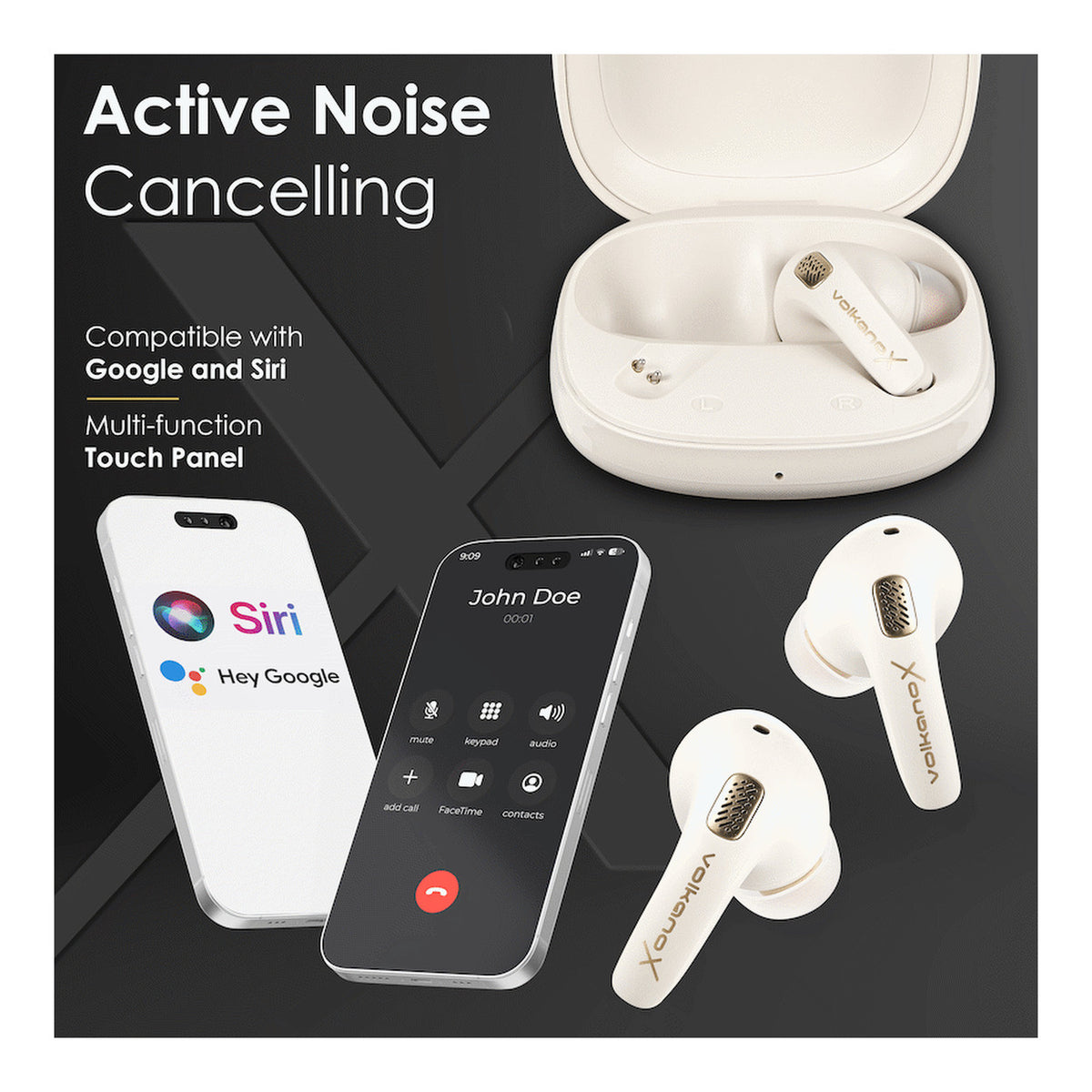 VolkanoX Bliss Series ANC TWS Earphones Nude VKX-1182-ND
