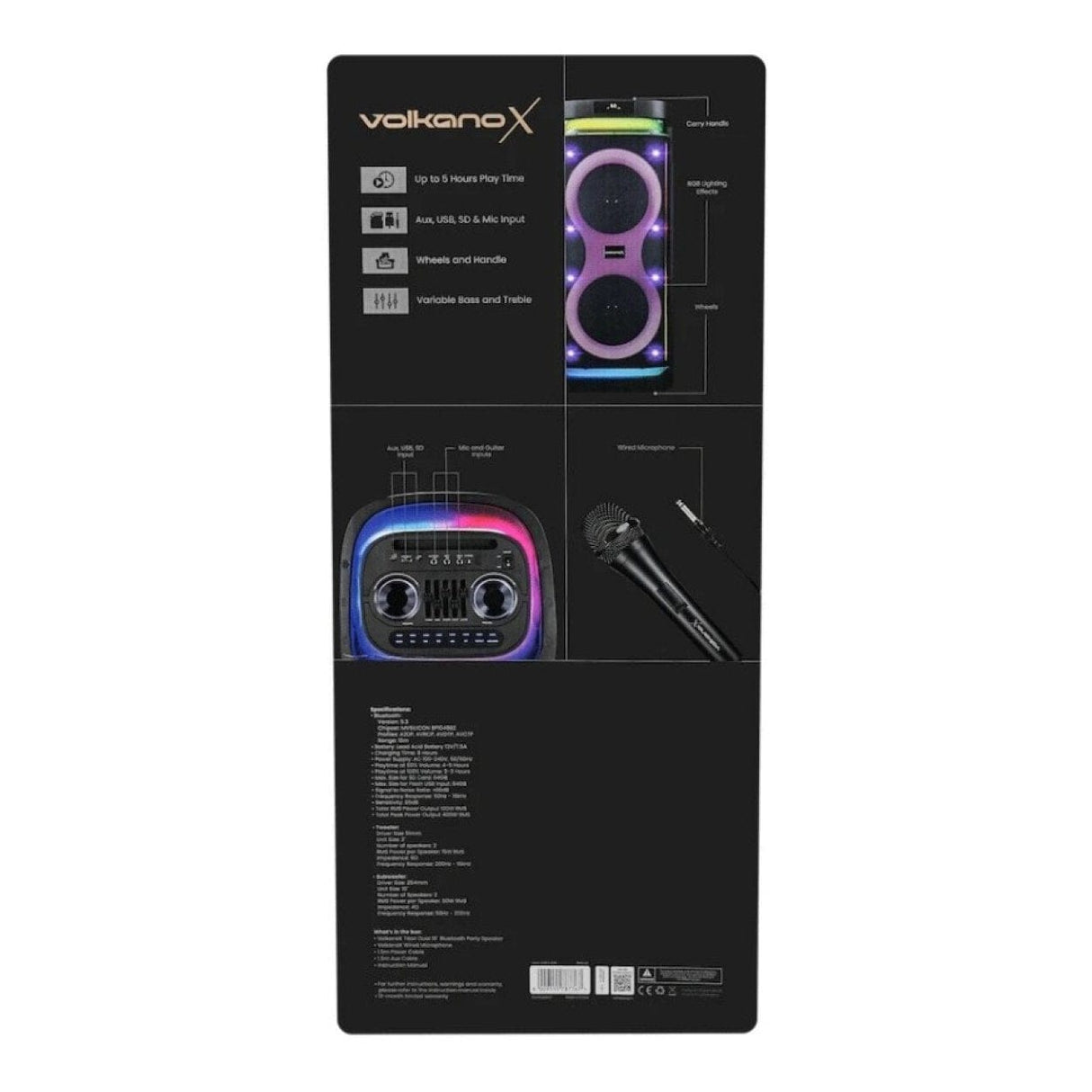 Volkano Titan Series Dual 10 Party Speaker VKX-3907-D10