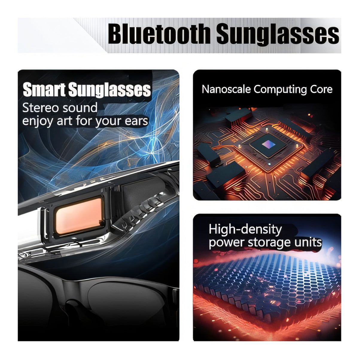 VIPLATINA VO14 Bluetooth Smart Glasses with Polarised Lens