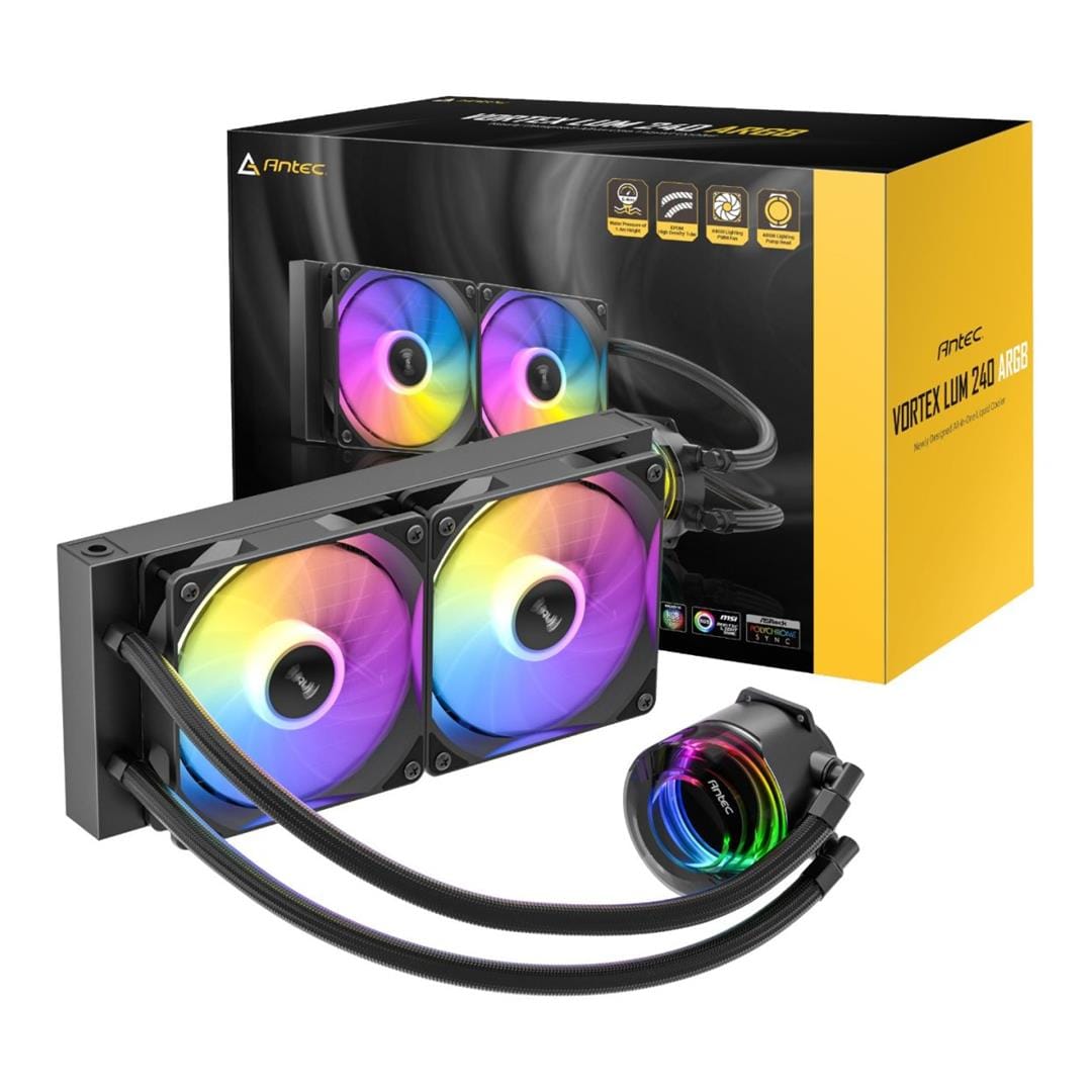 Antec VORTEX LUM 240 ARGB AIO CPU Liquid Cooler Black