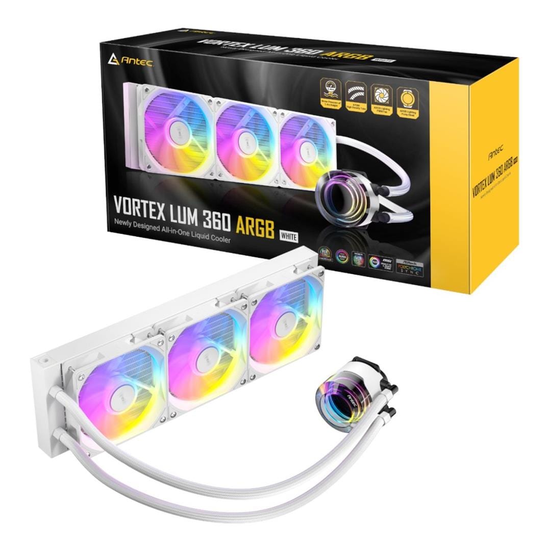 Antec VORTEX LUM 360 ARGB AIO CPU Liquid Cooler White