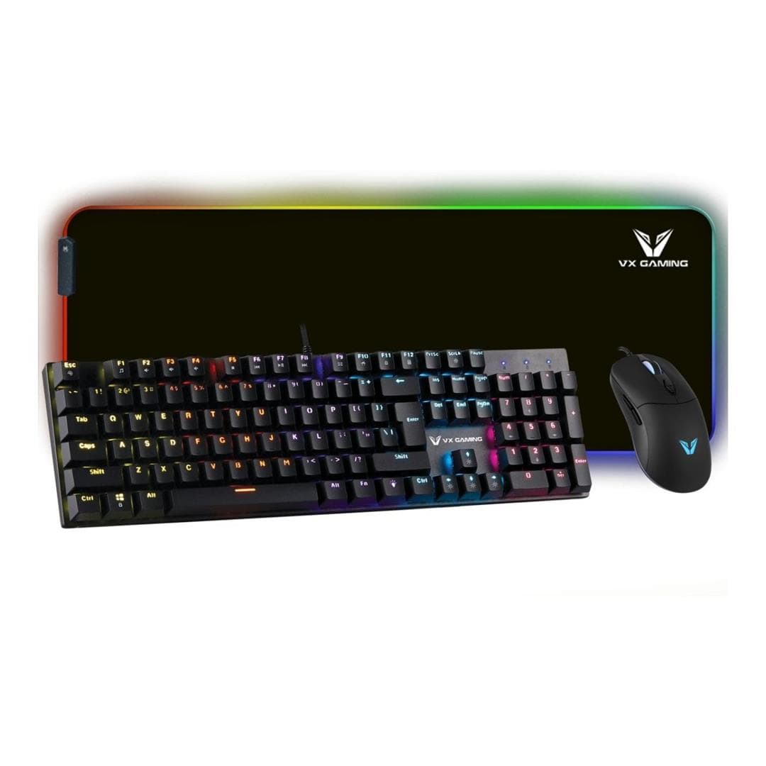 Volkano VX Gaming Helios Series 3-in-1 Gaming Combo VX-148-BK