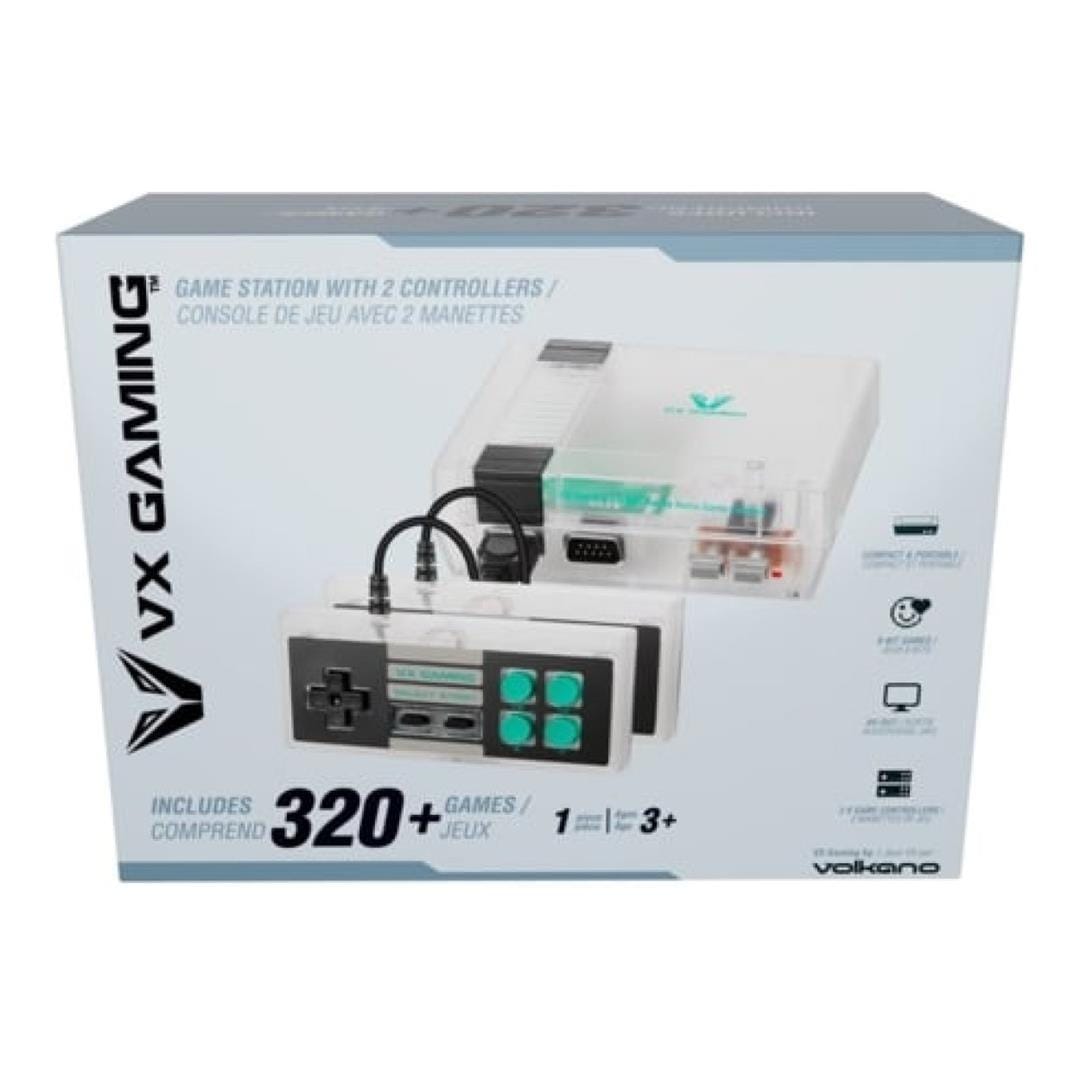 Volkano VX Gaming Classic 2.0 Series Game Station with 2 Controllers Clear VX-160-CL