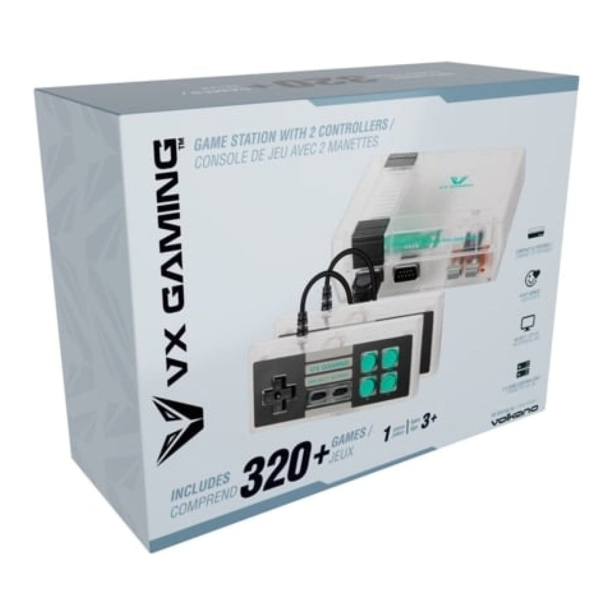 Volkano VX Gaming Classic 2.0 Series Game Station with 2 Controllers Clear VX-160-CL