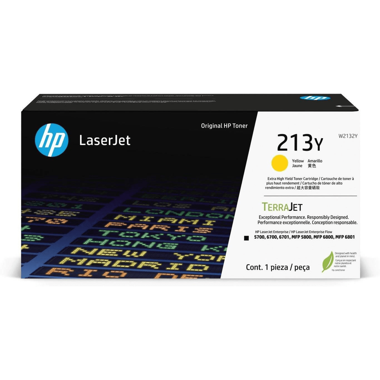 HP 213Y LaserJet Yellow Extra High Yield Toner Cartridge 12,000 Pages Original W2133Y Single-pack