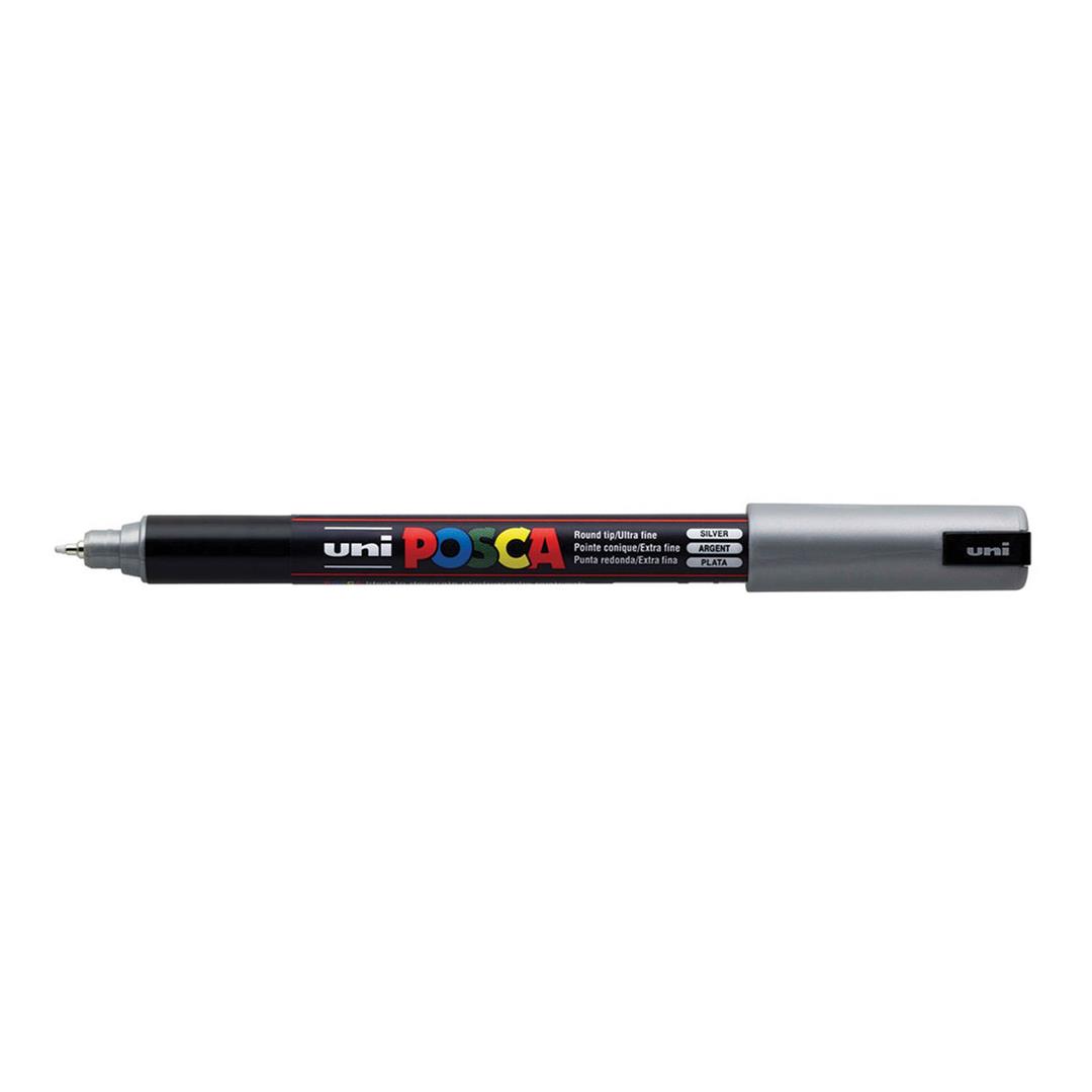 POSCA PC-1MR Metal Tip Fine 0.7mm Ultra Water Based Paint Marker - Silver 6-pack WBM-PC1MR-SLV